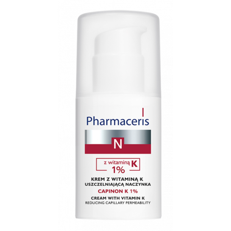 PHARMACERIS N  Capinon K 1% cream with vitamin K reducing capillary permeability, 30ml