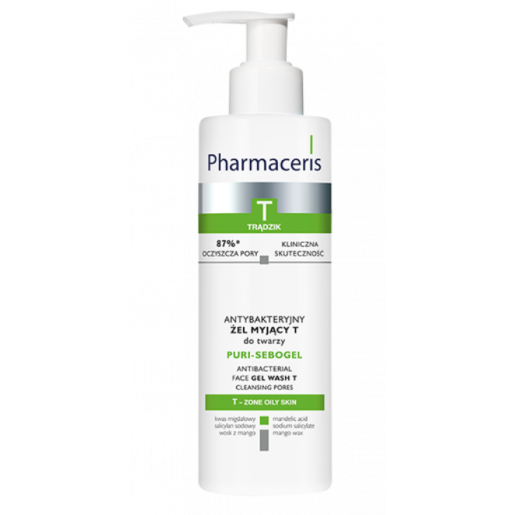 PHARMACERIS T antibacterial gel wash T for the face PURI-SEBOGEL, 190ml