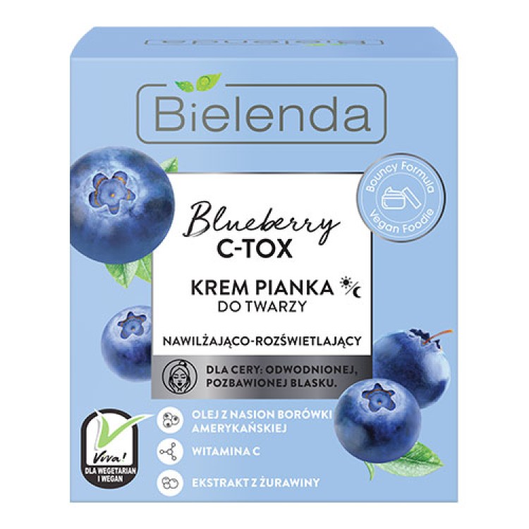 BIELENDA BLUEBERRY C-TOX cream - foam moisturizing and brightening 40ml