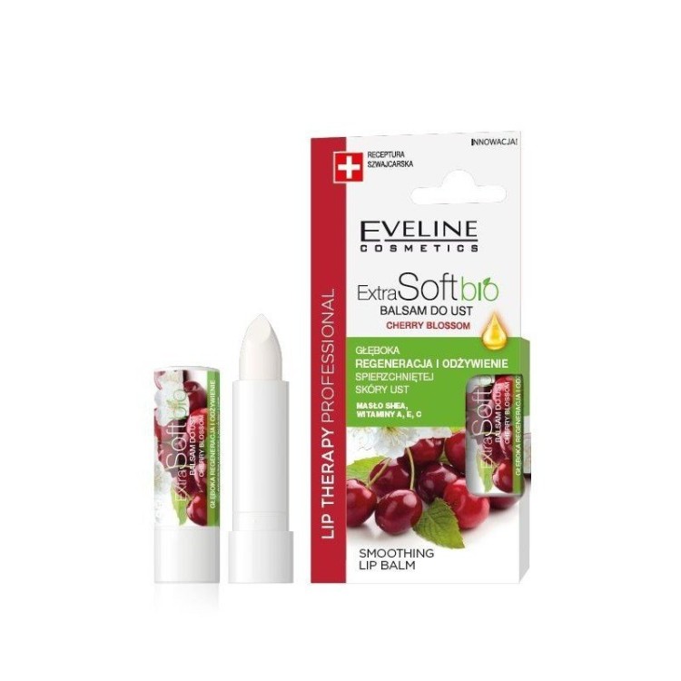 Eveline Lip Therapy Professional Extra Soft Bio Protective Lip Balm with Cherry Blossom 4g Eveline Lip Therapy Professional Extra Soft Bio Protective Lip Balm with Cherry Blossom 4g