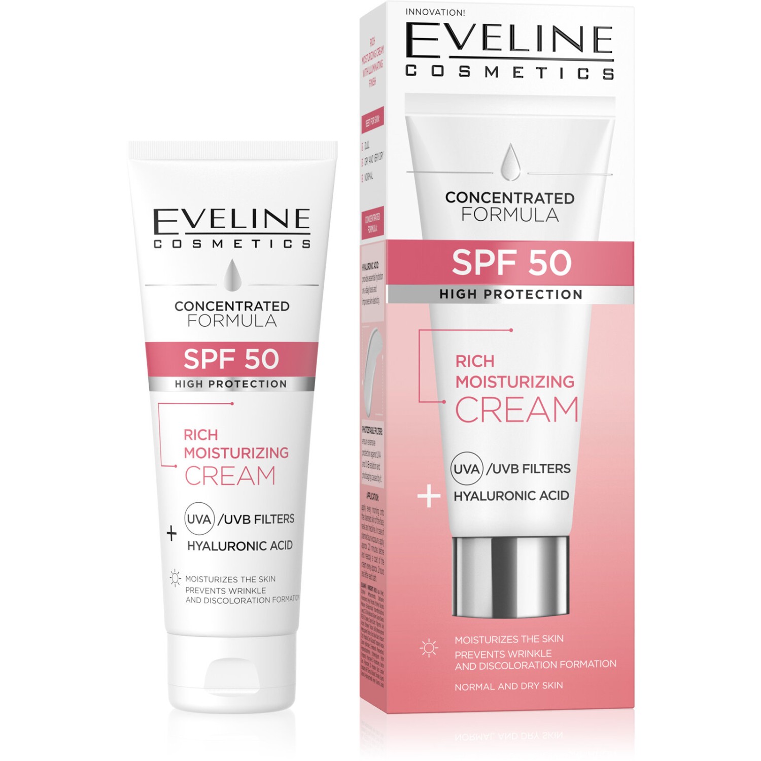 Eveline Concentrated Formula Rich Moisturizing Cream with SPF50 High