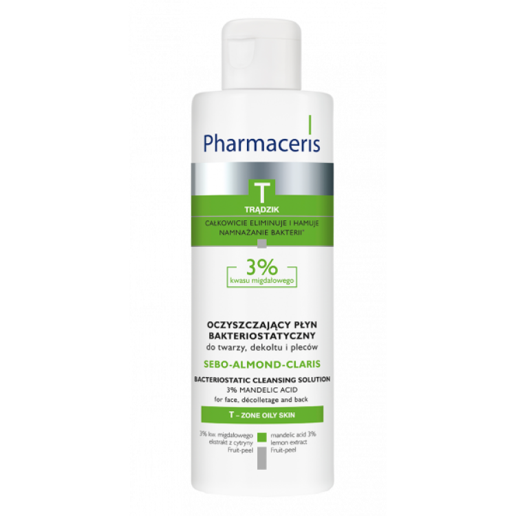 PHARMACERIS T bacteriostatic solution for the face, décolletage and back 3% mandelic acid SEBO-ALMOND-CLARIS, 190ml EXP: 05.2024