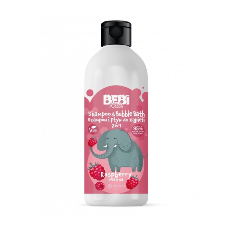 BARWA BEBI KIDS SHAMPOO AND BUBBLE BATH 2IN1 RASPBERRY 500ml