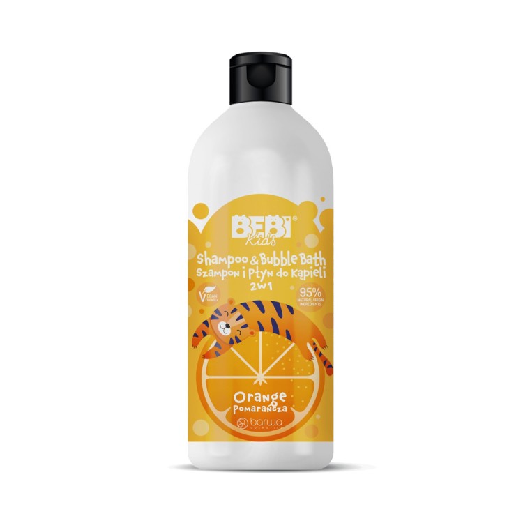 BARWA BEBI KIDS 2IN1 SHAMPOO AND BATH LOTION ORANGE 500ml