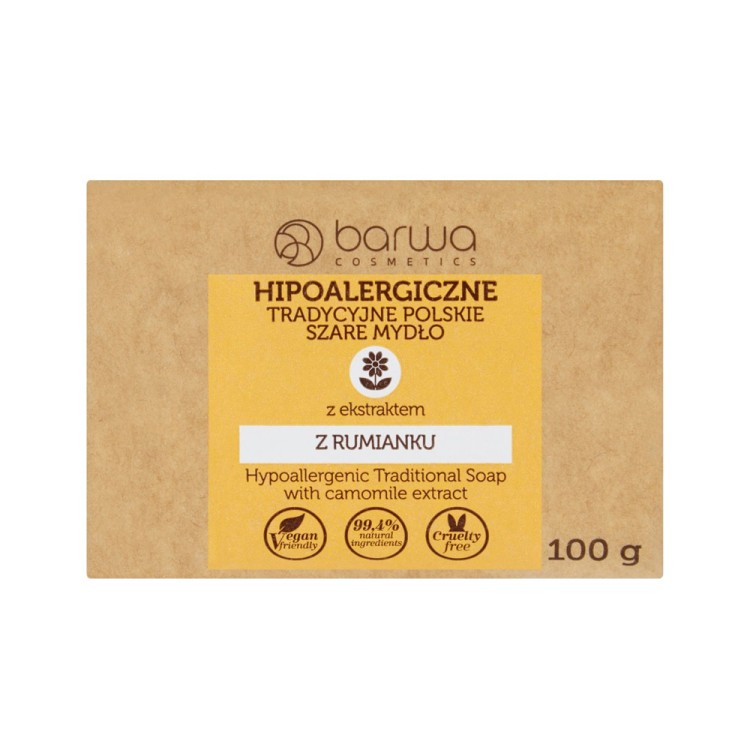 BARWA HYPOALLERGENIC TRADITIONAL POLISH GRAY SOAP WITH CHAMOMILE EXTRACT 100G