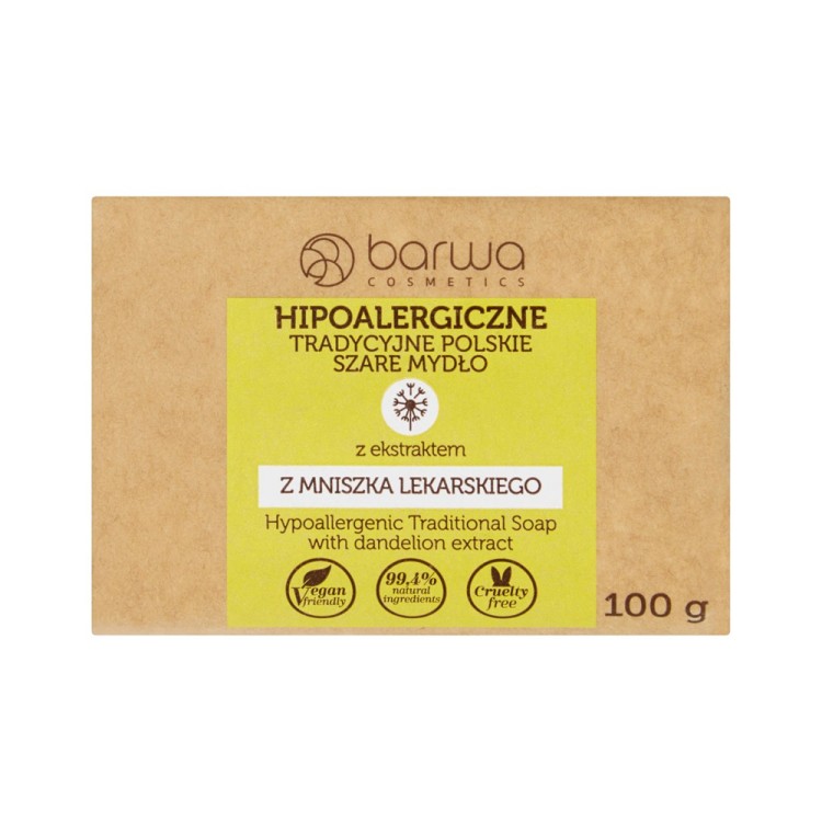 BARWA HYPOALLERGENIC TRADITIONAL POLISH GRAY SOAP WITH DANDELION EXTRACT 100G