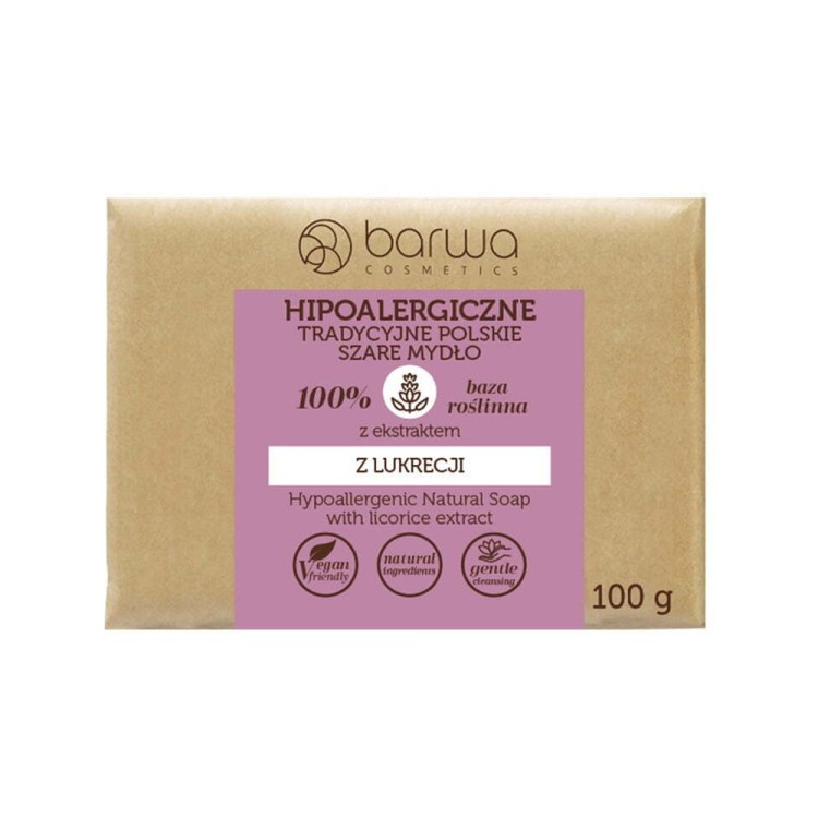 BARWA HYPOALLERGENIC TRADITIONAL POLISH GRAY SOAP WITH LICORICE EXTRACT 100G