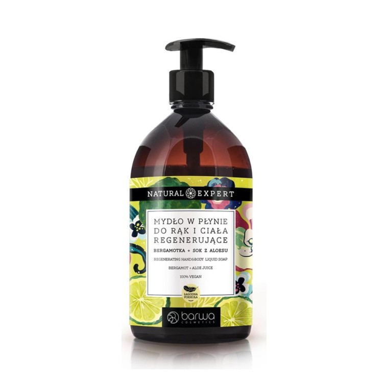 BARWA Natural Expert Regenerating liquid soap bergamot aloe vera 500m