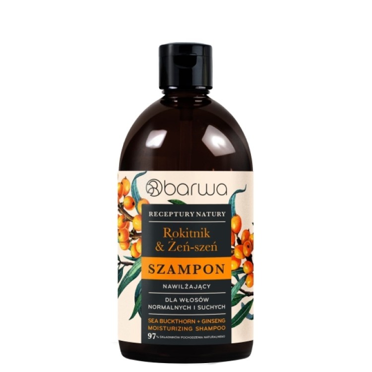 BARWA RECEPTURY NATURY Sea Buckthorn + Ginseng Moisturizing Shampoo 380 ml BARWA RECEPTURY NATURY Sea Buckthorn + Ginseng Moisturizing Shampoo 380 ml