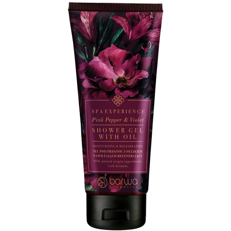 BARWA SPA EXPERIENCE MOISTURIZING & REGENERATING SHOWER GEL WITH OIL PINK PEPPER & VIOLET 200ml BARWA SPA EXPERIENCE MOISTURIZING & REGENERATING SHOWER GEL WITH OIL PINK PEPPER & VIOLET 200ml