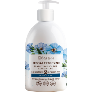 BARWA HYPOALLERGENIC TRADITIONAL POLISH GRAY LIQUID SOAP WITH FLAX EXTRACT 500ML BARWA HYPOALLERGENIC TRADITIONAL POLISH GRAY LIQUID SOAP WITH FLAX EXTRACT 500ML