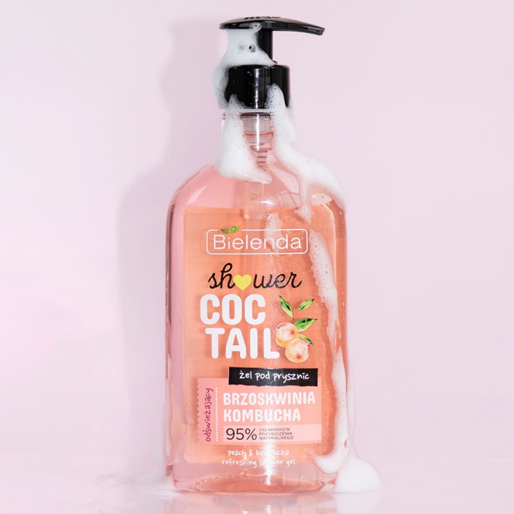 Bielenda SHOWER COCTAIL  refreshing shower gel Peach - Kombucha 400ml