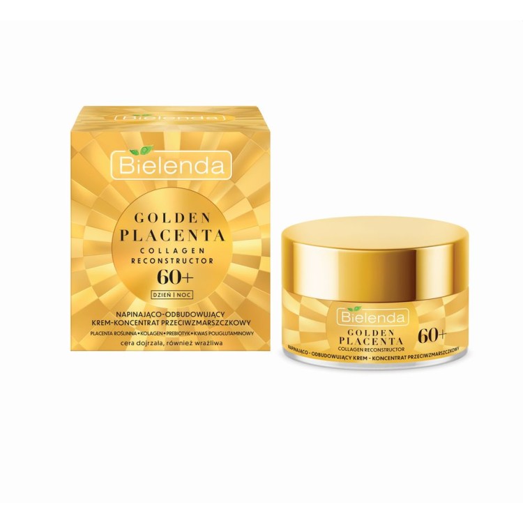 BIELENDA GOLDEN PLACENTA COLLAGEN RECONSTUCTOR 60+ Tightening and rebuilding anti-wrinkle face cream 50ml