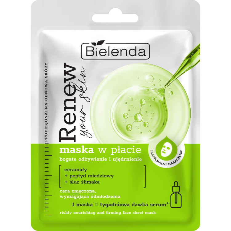 BIELENDA RENEW YOUR SKIN NOURISHING SHEET MASK WITH CERAMIDES AND SNAIL MUCIN 1pc BIELENDA RENEW YOUR SKIN NOURISHING SHEET MASK WITH CERAMIDES AND SNAIL MUCIN 1pc