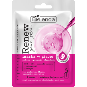 BIELENDA RENEW YOUR SKIN SHEET MASK WITH VITAMIN C - DEEP REGENERATION AND STIMULATION 1pc BIELENDA RENEW YOUR SKIN SHEET MASK WITH VITAMIN C - DEEP REGENERATION AND STIMULATION 1pc