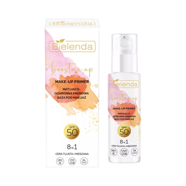 Bielenda Boost Me Up 8in1 Protective Matting Make-Up Primer SPF50 PA++++ UVB/UVB protection 30ml Bielenda Boost Me Up 8in1 Protective Matting Make-Up Primer SPF50 PA++++ UVB/UVB protection 30ml