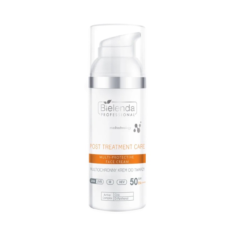 BIELENDA PROFESSIONAL POST TREATMENT CARE Multi-protective face cream SPF 50 Cica & d-panthenol, 50ml BIELENDA PROFESSIONAL POST TREATMENT CARE Multi-protective face cream SPF 50 Cica & d-panthenol, 50ml