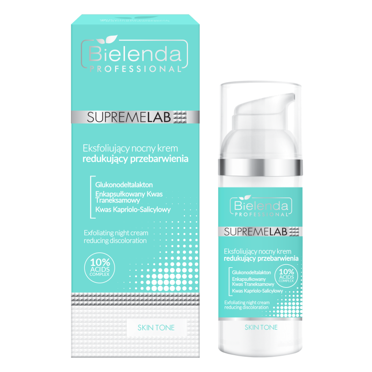 BIELENDA SUPREMELAB SKIN TONE EXFOLIANT NIGHT CREAM REDUCING DISCOLORATIONS 50 ml BIELENDA SUPREMELAB SKIN TONE EXFOLIANT NIGHT CREAM REDUCING DISCOLORATIONS 50 ml