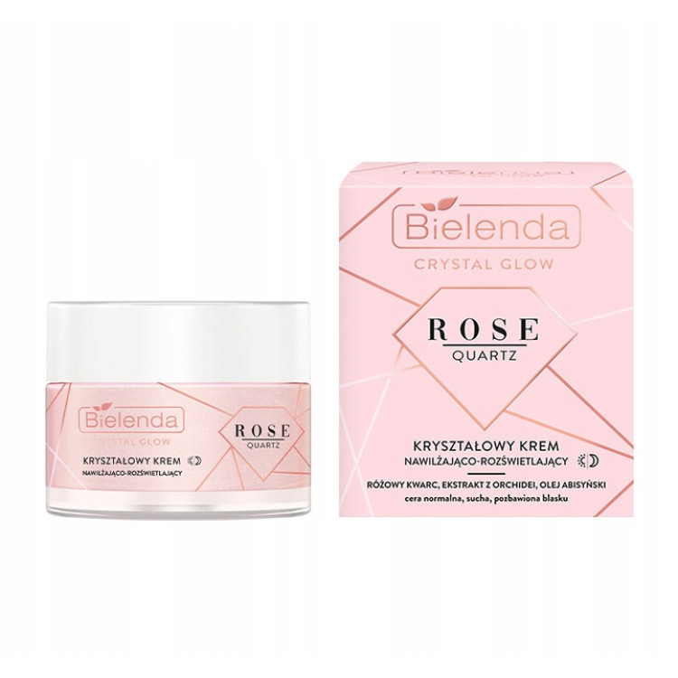 Bielenda Crystal Glow Rose Quartz Moisturizing and Illuminating Cream for Dry and Normal Skin 50ml