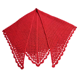 THE CIRCLE  STUDIO 100% MERINO WOOL HAND MADE SCARF IN MAROON