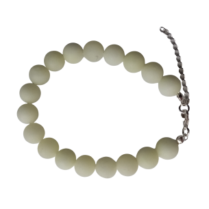 THE CIRCLE STUDIO JADE BRACELET ON STAINLESS STEEL WITH SILVER CLASP