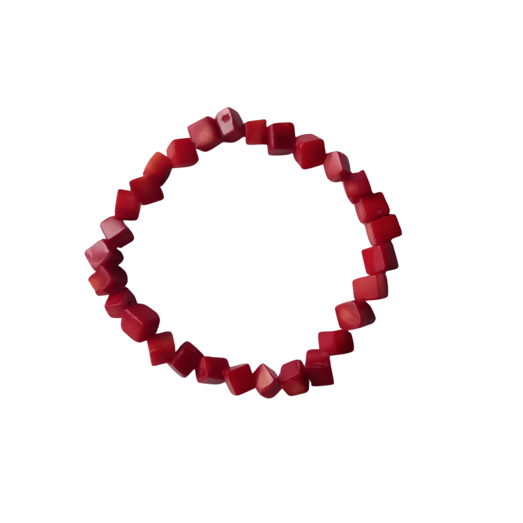 THE CIRCLE STUDIO CORAL BRACELET ON ADJUSTABLE STRING 