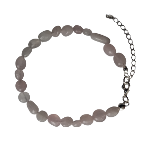 THE CIRCLE STUDIO PINK QUARTZ BRACELET ON STAINLESS STEEL WITH SILVER CLASP