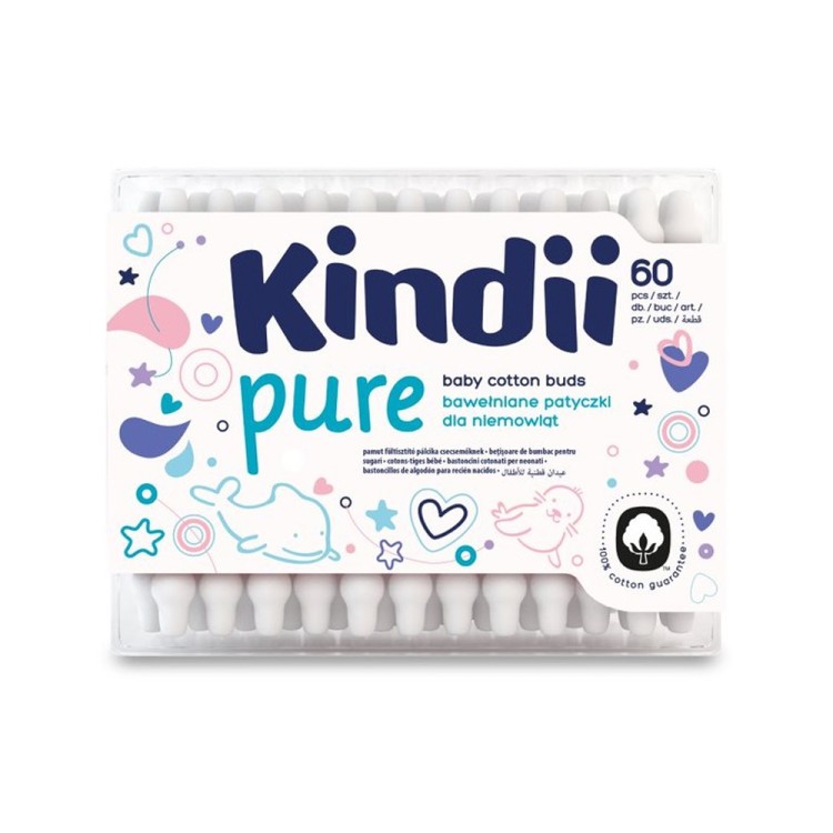 Kindii Cotton buds Cleanic Kindii Baby Buds 60 pcs rect. Box