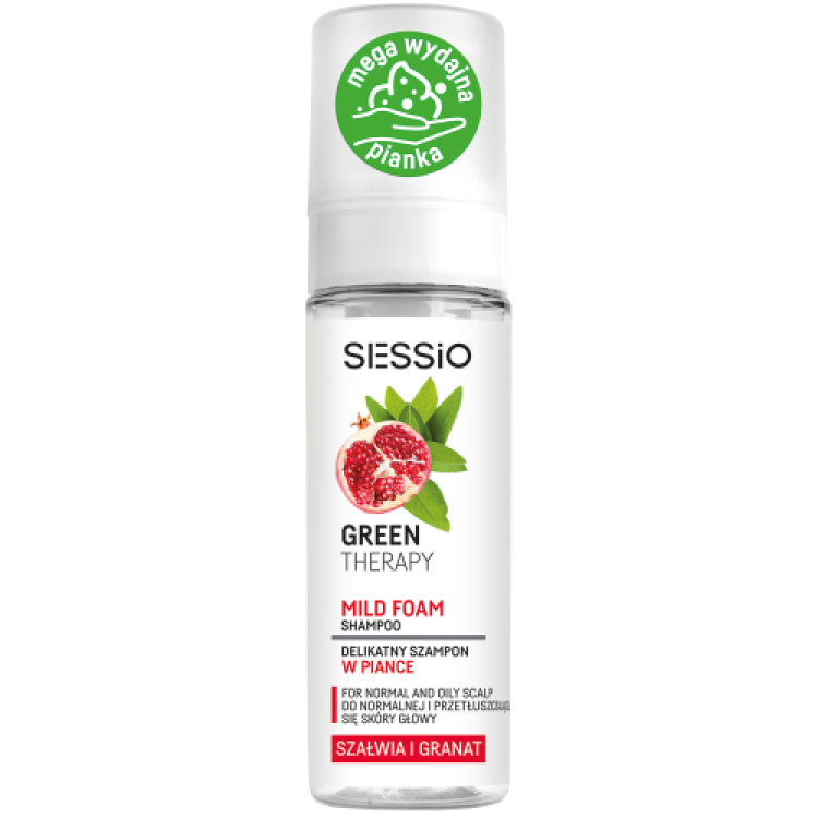 Chantal Sessio Green Therapy Mild Foam Shampoo for normal and oily scalp with sage and pomegranate  175 g