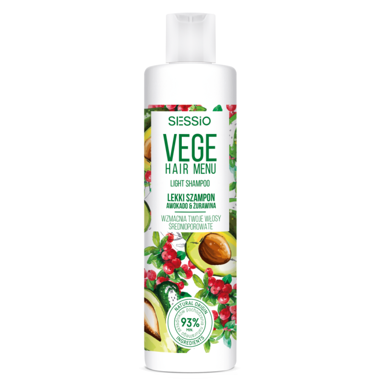 SESSIO VEGE HAIR MENU Strengthening light shampoo avocado & cranberry 300ml