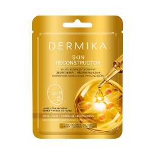 DERMIKA SKIN RECONTRUCTOR Highly concentrated golden serum – a reconstructor intensively rejuvenating, sheet mask for the face, 1 piece