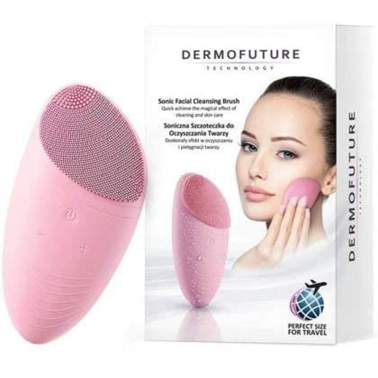 DERMOFUTURE FACE CLEANSING SONIC BRUSH PINK