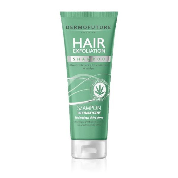 DERMOFUTURE HAIR EXFOLIATION enzymatic shampoo peeling the scalp with hemp oil 200ml