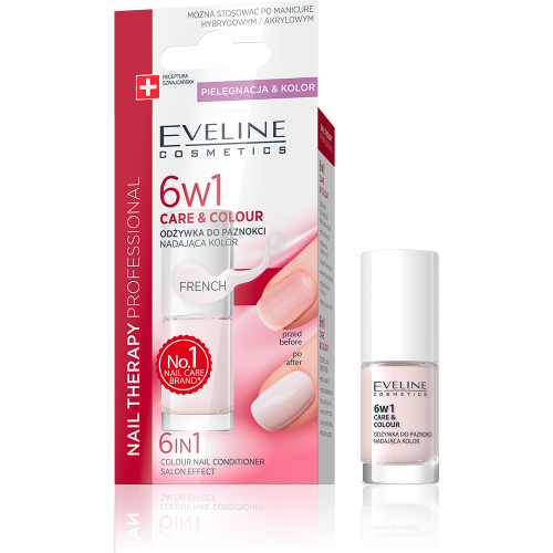 EVELINE 6 IN 1 CARE & COLOUR NAIL CONDITIONER FRENCH 5ml EVELINE 6 IN 1 CARE & COLOUR NAIL CONDITIONER FRENCH 5ml