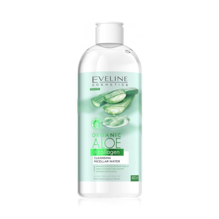 Eveline Organic Aloe + Collagen Micellar Cleansing Water 400ml Eveline Organic Aloe + Collagen Micellar Cleansing Water 400ml