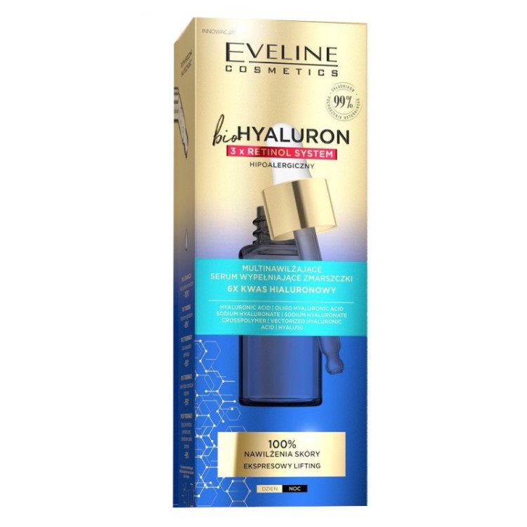 EVELINE BIOHYALURON WRINKLE FILLER SERUM 3X RETINOL 18ml