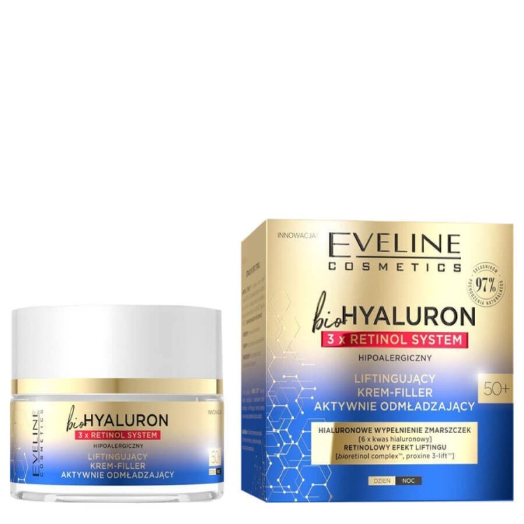 Eveline BioHyaluron Lifting Face Cream Filler 50+ 3x Retinol System 50ml