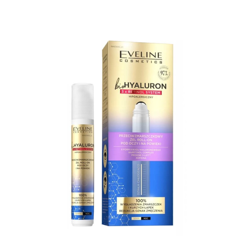 Eveline BioHyaluron Anti Wrinkle Eye Gel 3x Retinol System 15ml