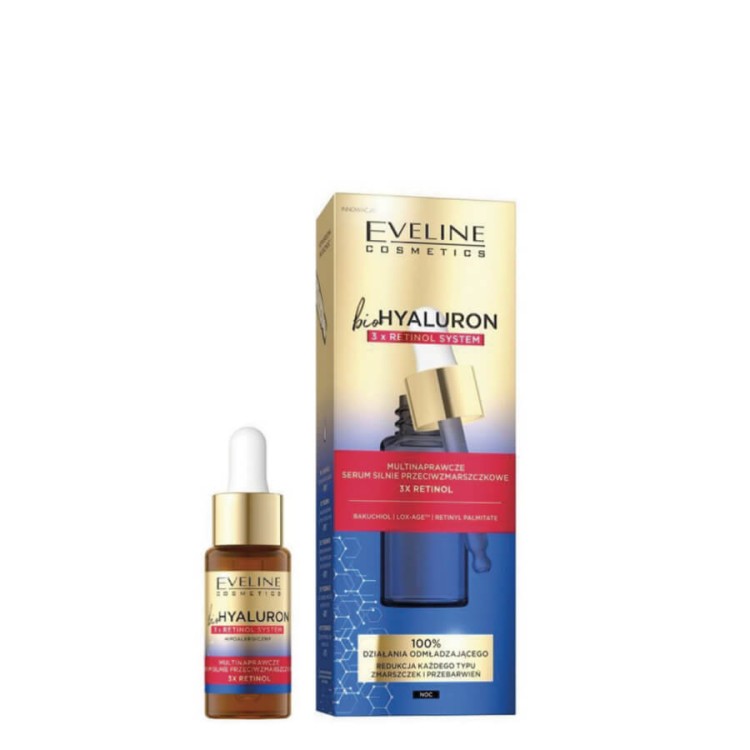 Eveline BioHyaluron Multi Repair Face Serum Anti Wrinkle 3x Retinol System 18ml