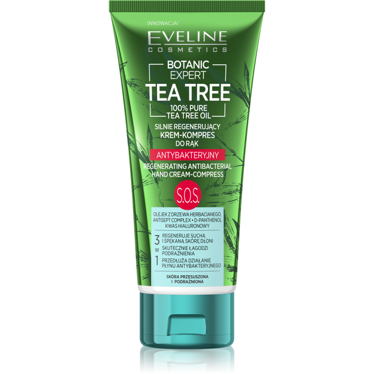 Eveline Botanic Expert Tea Tree oil Intensely Regenerating Hand Cream-Compress, 100ml EXP: 06.2024