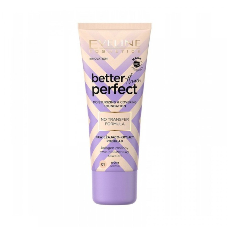 EVELINE BETTER THAN PERFECT MOISTURIZING-COVERING FOUNDATION 01 IVORY 30ml