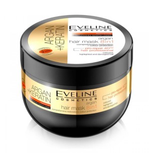 Eveline Cosmetics Argan + Keratin Hair Mask 8in1 300ml Eveline Cosmetics Argan + Keratin Hair Mask 8in1 300ml