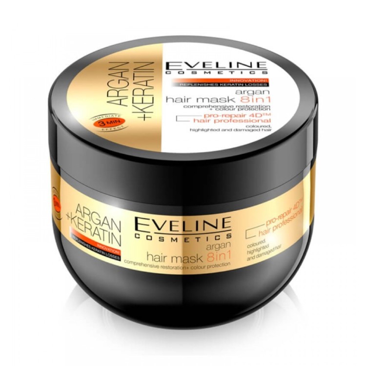 Eveline Cosmetics Argan + Keratin Hair Mask 8in1 300ml