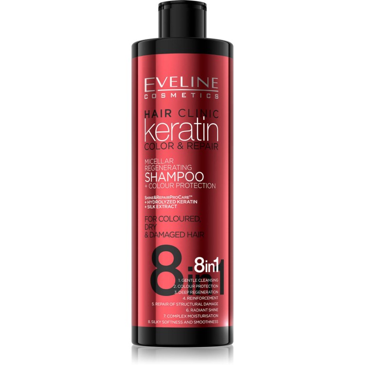 Eveline Hair Clinic Keratin Color & Repair Micellar Shampoo 8in1 400ml