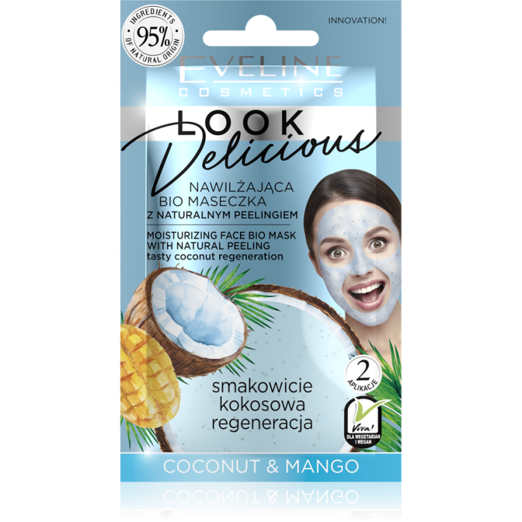 Eveline Look Delicious Moisturizing Bio Mask with natural peeling Coconut & Mango 10ml