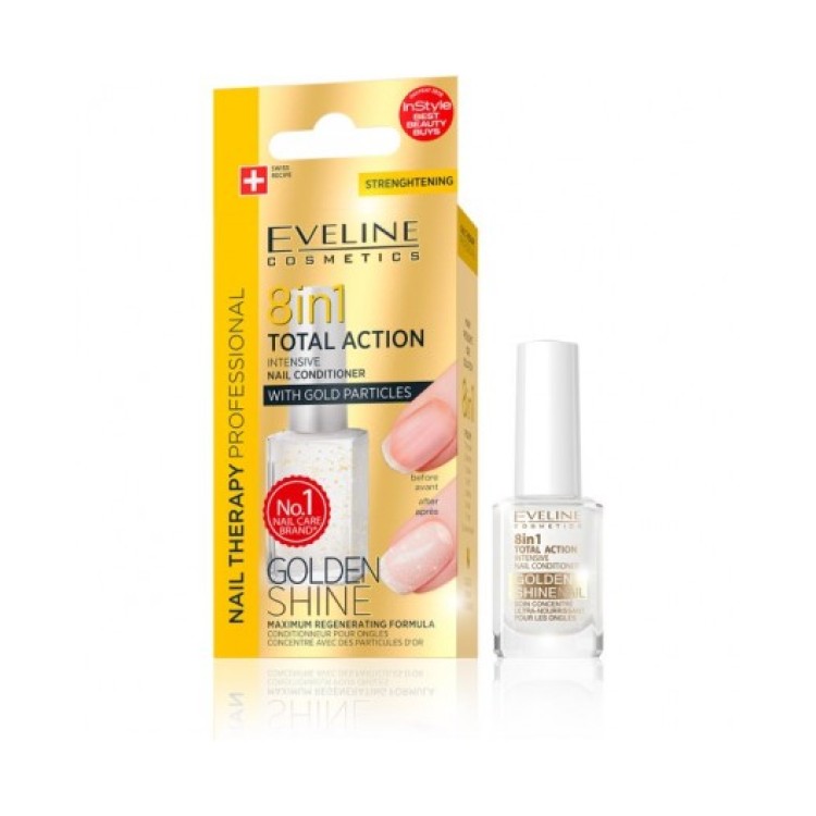 EVELINE NAIL THERAPY 8IN1 TOTAL ACTION GOLDEN SHINE 12ML