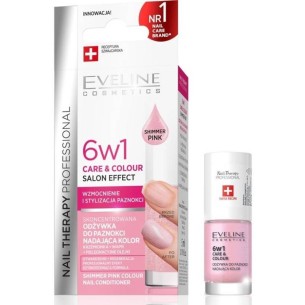 Eveline Nail Therapy Professional 6in1 Care & Color nail conditioner Shimmer Pink 5ml Eveline Nail Therapy Professional 6in1 Care & Color nail conditioner Shimmer Pink 5ml