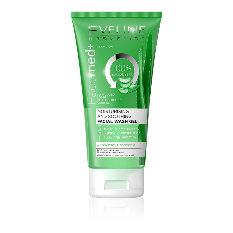 Eveline Facemed+ Moisturising and soothing facial wash gel with aloe vera 150ml Eveline Facemed+ Moisturising and soothing facial wash gel with aloe vera 150ml