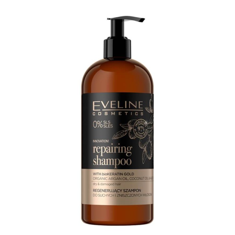 Eveline Organic Gold Repairing Shampoo for Dry and Damaged Hair with Argan Oil 500ml