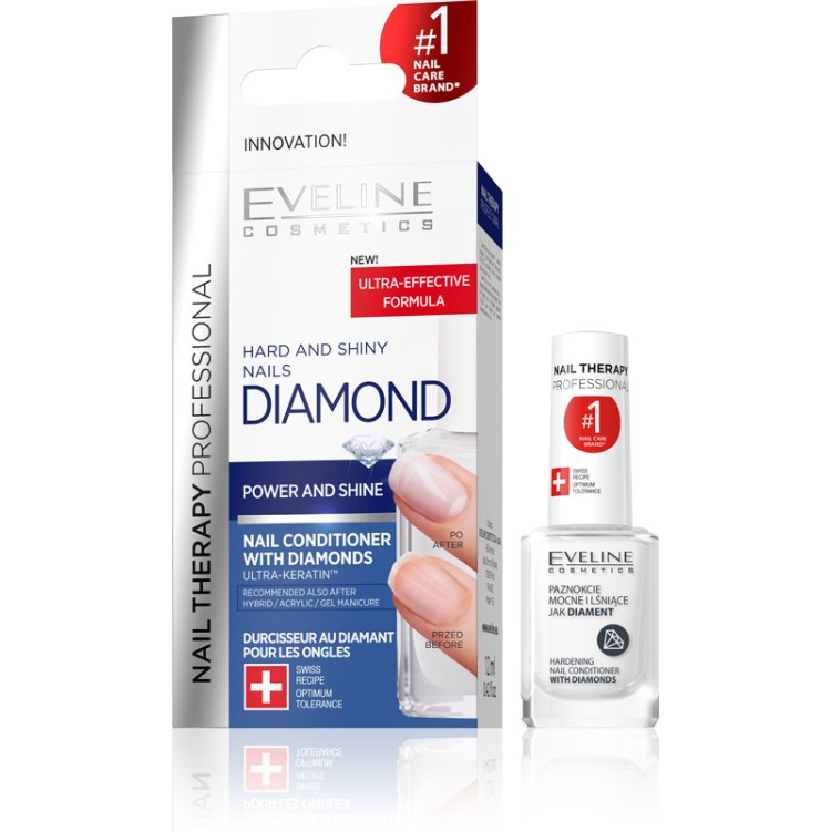 EVELINE NAIL THERAPY DIAMOND HARD AND SHINY NAILS, 12ml